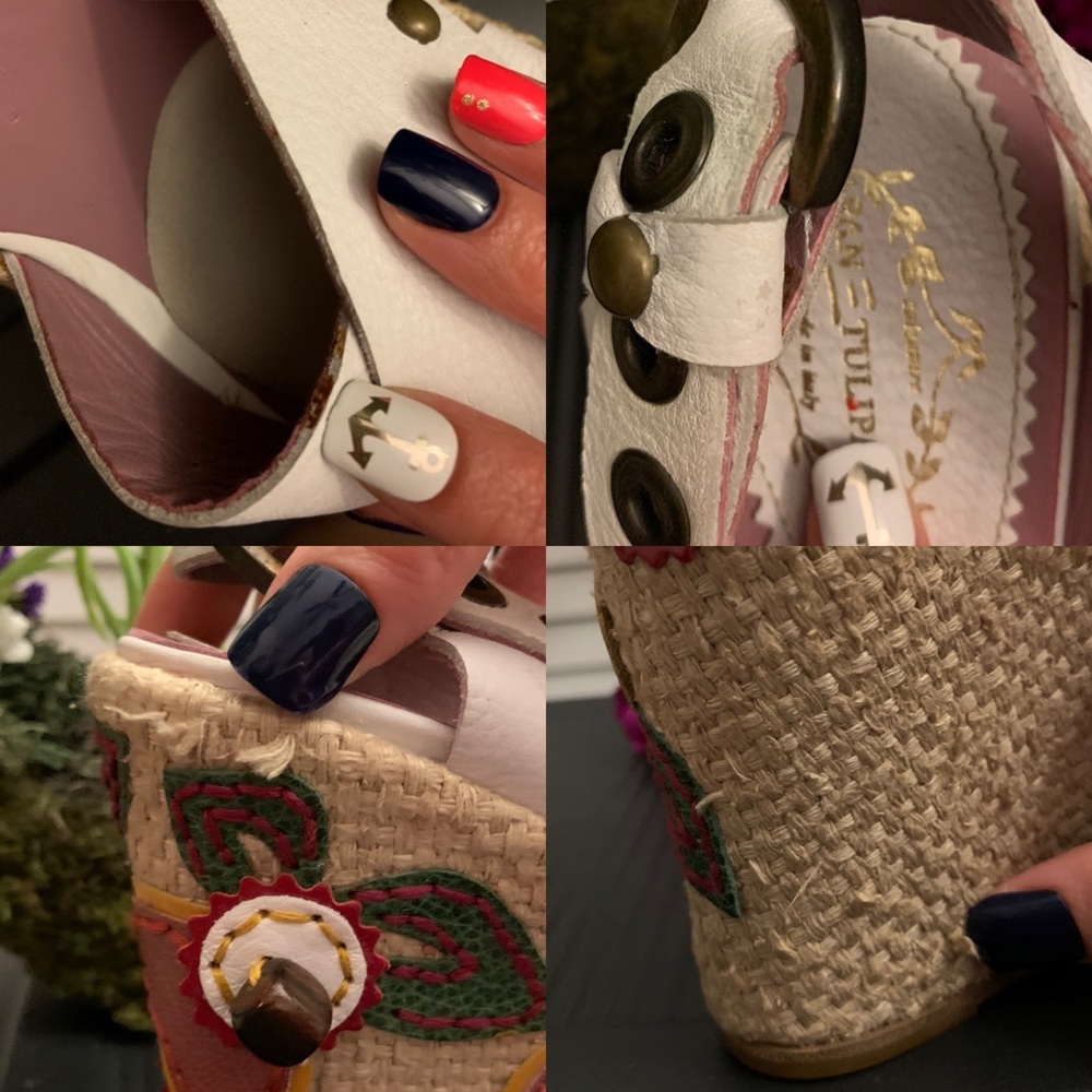 Pan Tulipani Embellished Wedge Sandals. - Picture 10 of 17